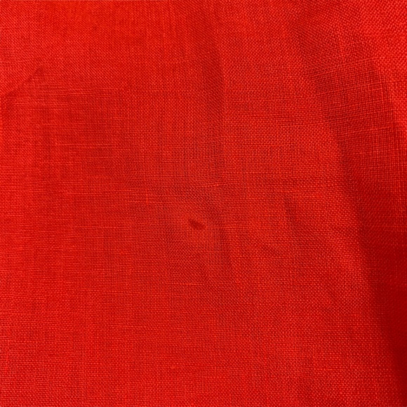 Eileen Fisher Orange 100% Linen Mandarin Collar Shirt Dress - Picture 7 of 9